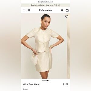 Reformation Cream Mika Two Piece Outfit
